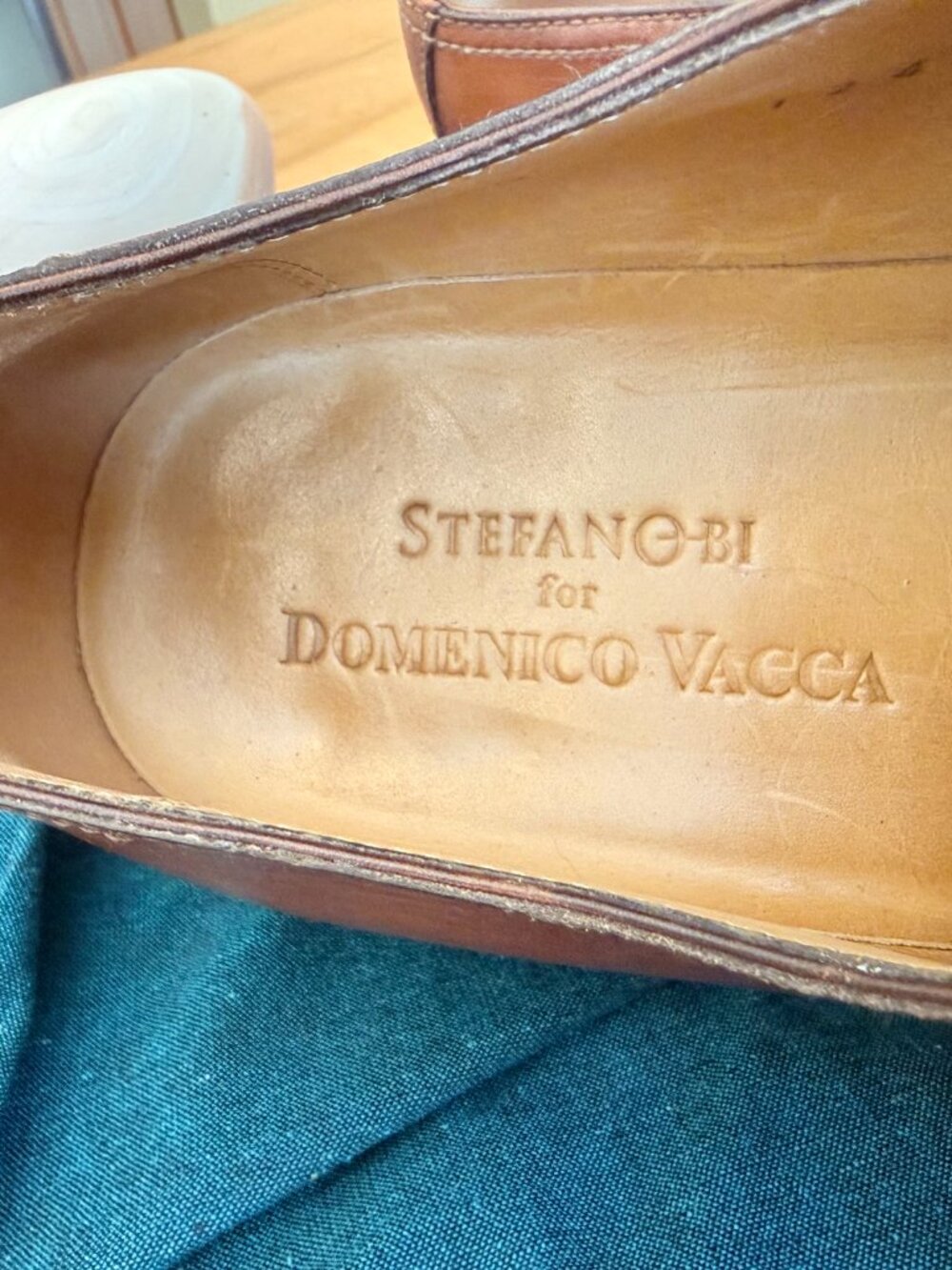 StefanoBi (for Domenico Vacca) Men's Italian Men's Shoes, Size 9.5, Cognac color - Picture 13 of 14